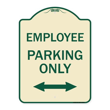 Signmission Employee Parking W/ Bi-Directional Arrow Heavy-Gauge Aluminum Sign, 24" x 18", TG-1824-24101 A-DES-TG-1824-24101